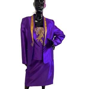 NEW TALLY TAYLOR women's 3 piece churchsuit in purple